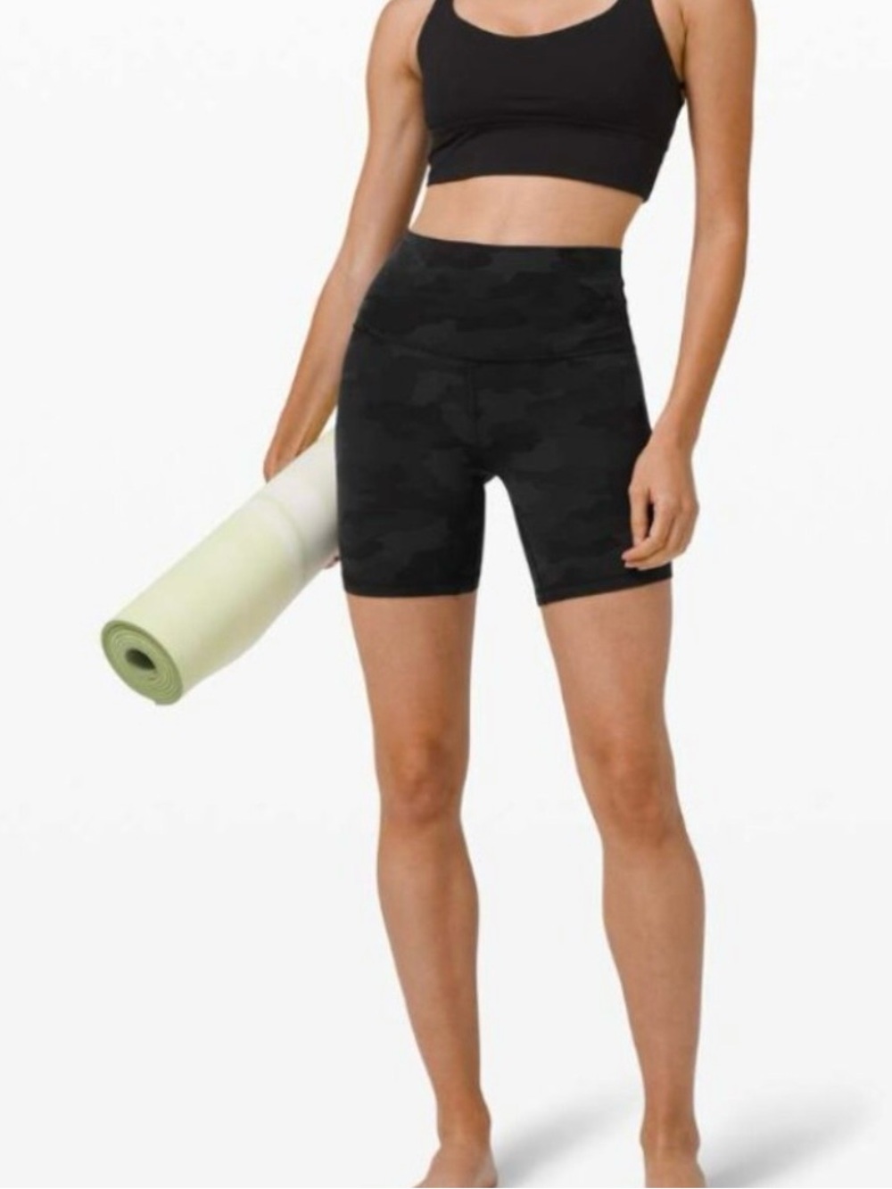 Lululemon Align High-Waist Black Camo Women’s Workout Shorts 6”